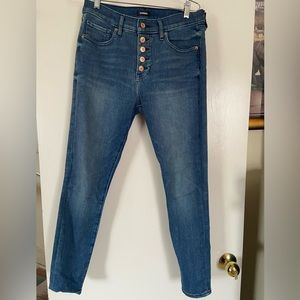 Express Exposed Button skinny High Waist Jeans Size 8R